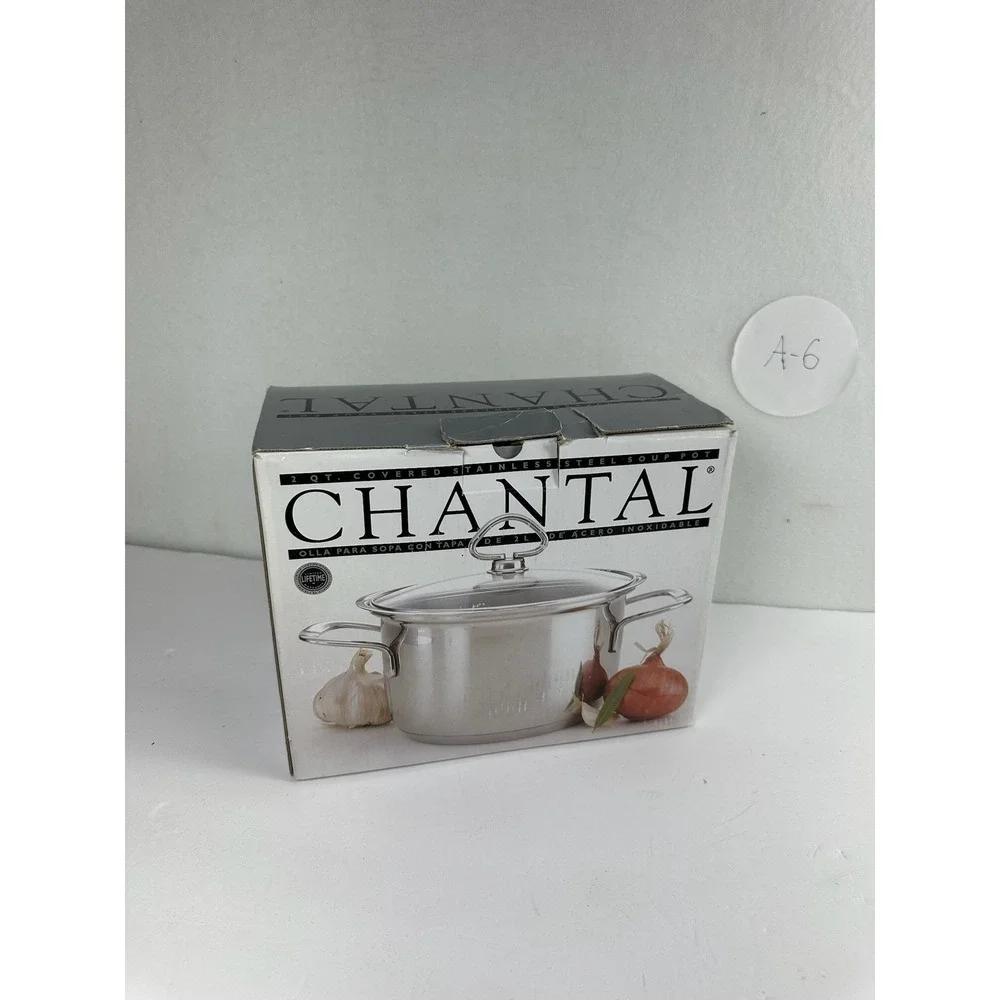 Chantal 2 Qt Stainless Steel Soup Pot SL32-160 w/ Glass Lid - New Other